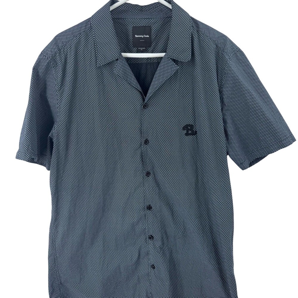 Barney Cools Blue/BlackCasual Button Down Shirt Relaxed Fit